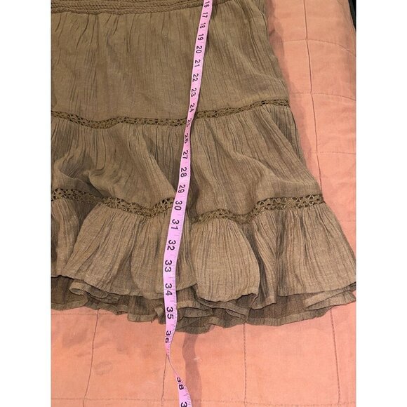 American Eagle Brown Ruffle Hemline Crochette  Mini Sundress Women's Size XXL - Picture 8 of 11